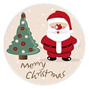 Weihnachtsaufkleber rund "Merry Christmas Baum...
