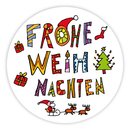 Weihnachtsaufkleber rund "Frohe Weihnachten" 40...