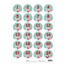 Adventskalender 25 Papiertüten mit 24 Zahlenaufklebern Rentier