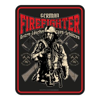 Blechschild mit Motiv/Spruch "German Firefighter"