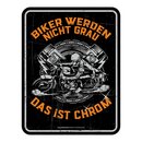 Blechschild mit Motiv/Spruch "Biker grau"