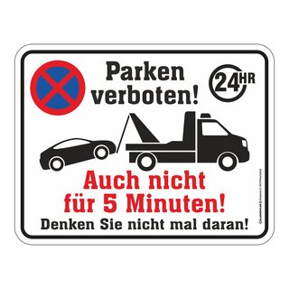 Blechschild mit Motiv/Spruch "Parken verboten 24HR"