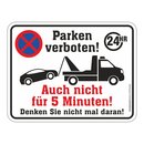 Blechschild mit Motiv/Spruch "Parken verboten...