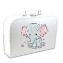 Kinderkoffer 16 cm weiß mit Elefant