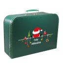 Pappkoffer 45 cm dunkelgrün mit Weihnachtsmann sitzend