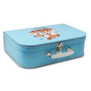 Kinderkoffer 35 cm blau mit Füchsen und Wunschtext