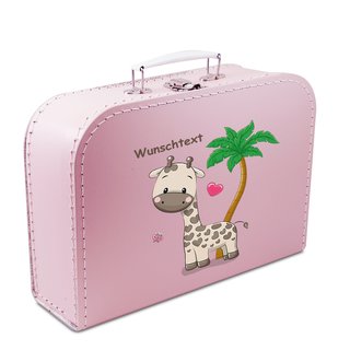 Kinderkoffer 16 cm rosa mit Giraffe und Wunschtext