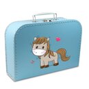 Kinderkoffer 40 cm blau mit Pferd