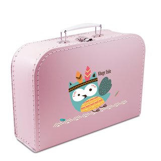 Kinderkoffer 45 cm rosa mit Kluge Eule