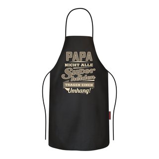 Grillschürze schwarz "Papa Superhelden"