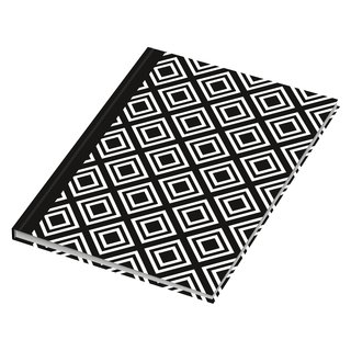 Notizbuch / Kladde dotted black & white Rhombus DIN A5