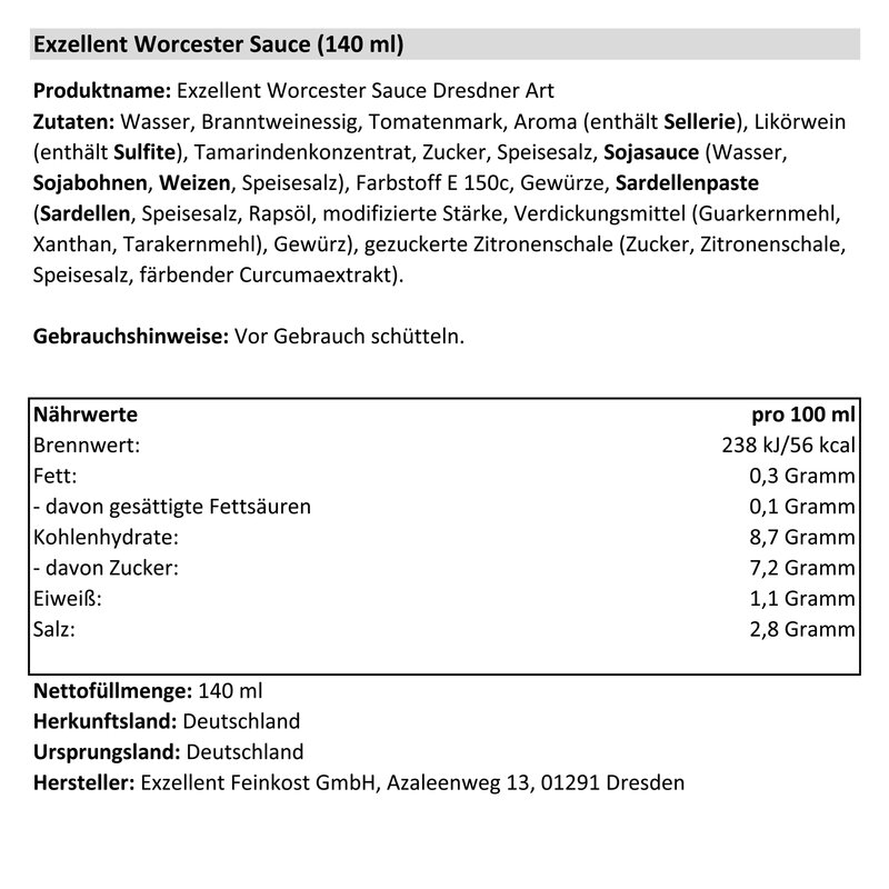 3er Pack Exzellent Worcester Sauce Dresdner Art, 9,99
