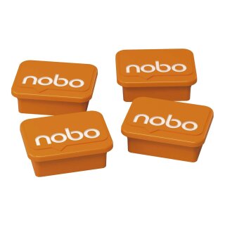 nobo® Magnet - eckig, 18 x 22 mm, orange, 4 Stück 1905327