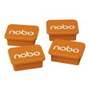 nobo® Magnet - eckig, 18 x 22 mm, orange, 4...