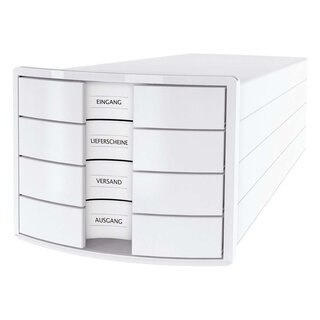 HAN Schubladenbox IMPULS - A4/C4, 4 geschlossene Schubladen, weiß 1012-12