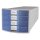 HAN Schubladenbox IMPULS - A4/C4, 4 geschlossene Schubladen, lichtgrau/transluzent-blau 1012-64