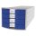 HAN Schubladenbox IMPULS - A4/C4, 4 geschlossene Schubladen, lichtgrau/blau 1012-14