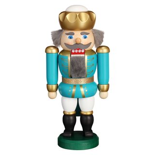 Nussknacker "Exklusiv König" türkis-weiß ca. 20 cm