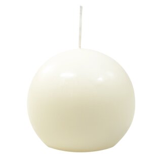 Kugelkerze champagner, Ø 80 mm, einzeln in Folie