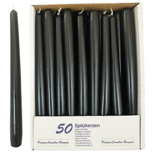Spitzkerzen schwarz, ca. 22 x 240 mm, 50 Stück/Pack