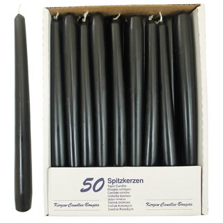 4er Pack Spitzkerzen schwarz, ca. 22 x 240 mm, 4 x 50 Stück