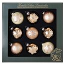 Weihnachtskugeln beige/cappuccino mit Schneeflocken 9...