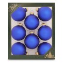 Weihnachtskugeln blau matt 8 Stück/Set, Ø 7 cm