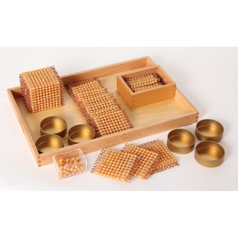 Spielzeug Montessori Komplettsatz Goldenes Perlenmaterial NEU Lernspielzeug 