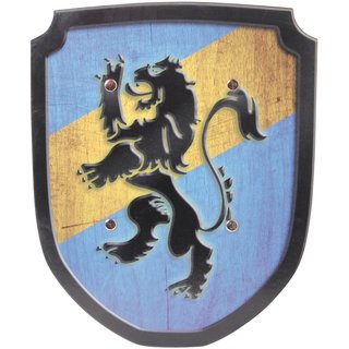 Schild blau/gelb Löwe