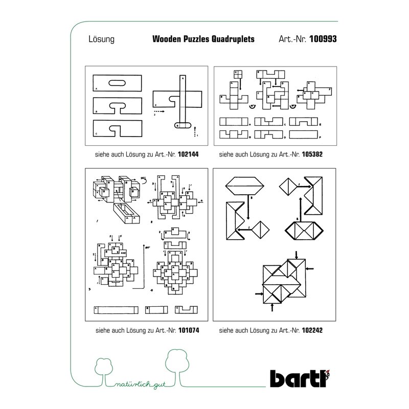 wooden puzzle quadruplets