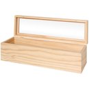 Holzbox mit Glasdeckel 36x11x11cm