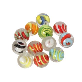 Glasmurmeln Spirale 25mm 12er Set