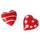 Glas-Herzen rote Designs gemischt, 24-tlg.