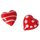 Glas-Herzen rote Designs gemischt, 24-tlg.