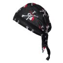 Piraten-Bandana Totenkopf mit rotem Kopftuch