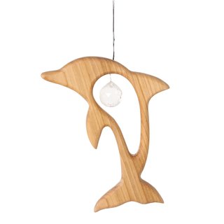 Holzhänger Delfin mit Kristall