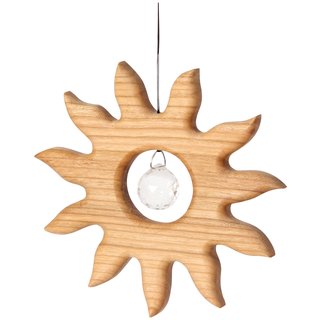 Holzhänger Sonne klein mit Kristall