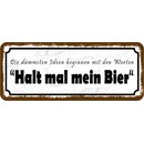 Schild Spruch "Dümmste Ideen - Halt mal mein...