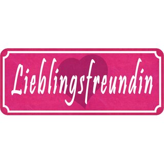 Schild Spruch "Lieblingsfreundin" 27 x 10 cm Blechschild