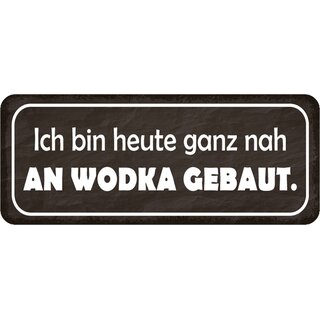 Schild Spruch bin heute nah an Wodka gebaut 27 x 10 cm Blechschild