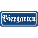 Schild Spruch "Biergarten" 27 x 10 cm Blechschild