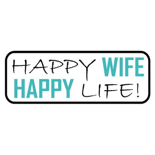 Schild Spruch "Happy wife happy life" 27 x 10 cm Blechschild