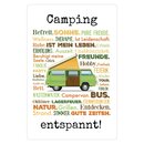 Schild Spruch "Camping entspannt - Befreit Sonne...