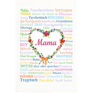 Schild Spruch Mama - Heldin Herzblut Vertrauen 20 x 30 cm Blechschild