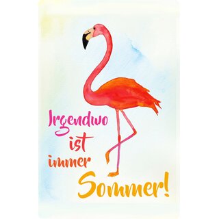 Schild Spruch "Irgendwo ist immer Sommer" 20 x 30 cm Blechschild