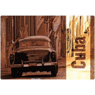 Schild Vintage "Cuba Oldtimer Sepia" 20 x 30 cm Blechschild