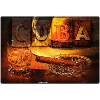 Schild Vintage "Cuba Zigarre" 20 x 30 cm Blechschild