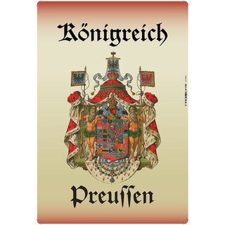Schild Wappen "Königreich Preussen Farbverlauf" 20 x 30 cm Blechschild