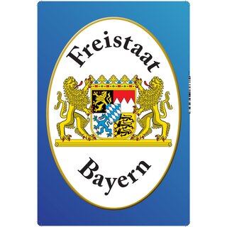 Schild Wappen "Freistaat Bayern blau" 20 x 30 cm Blechschild