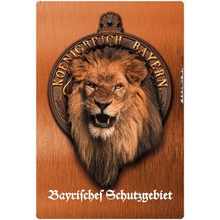 Schild Wappen "Löwe Königreich Bayern" 20 x 30 cm Blechschild